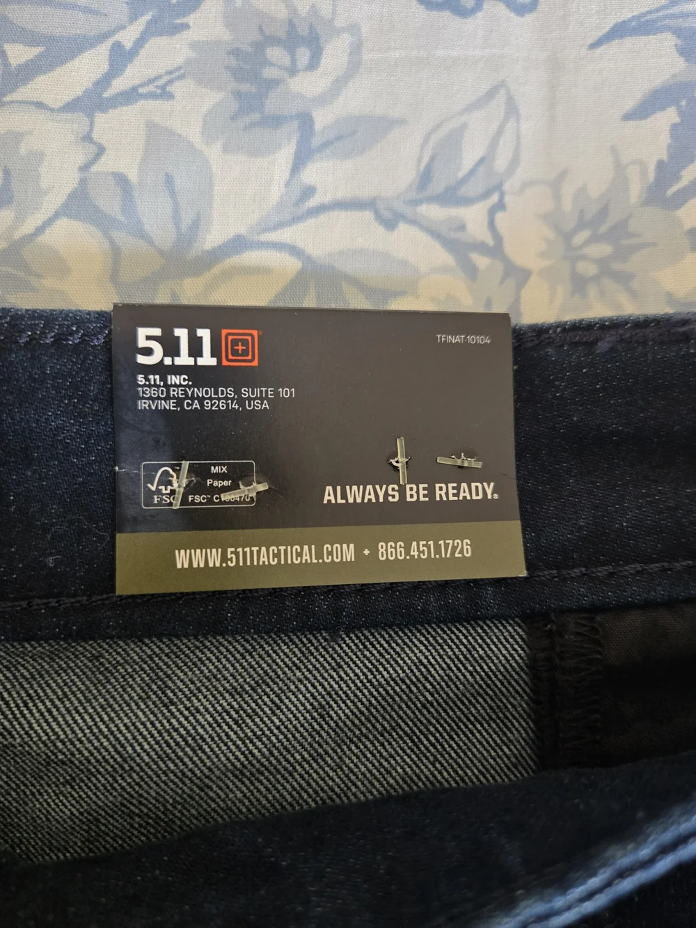 5.11 Tactical Men’s Dark Blue Tactical Jeans - 34x34 - Picture 5 of 5
